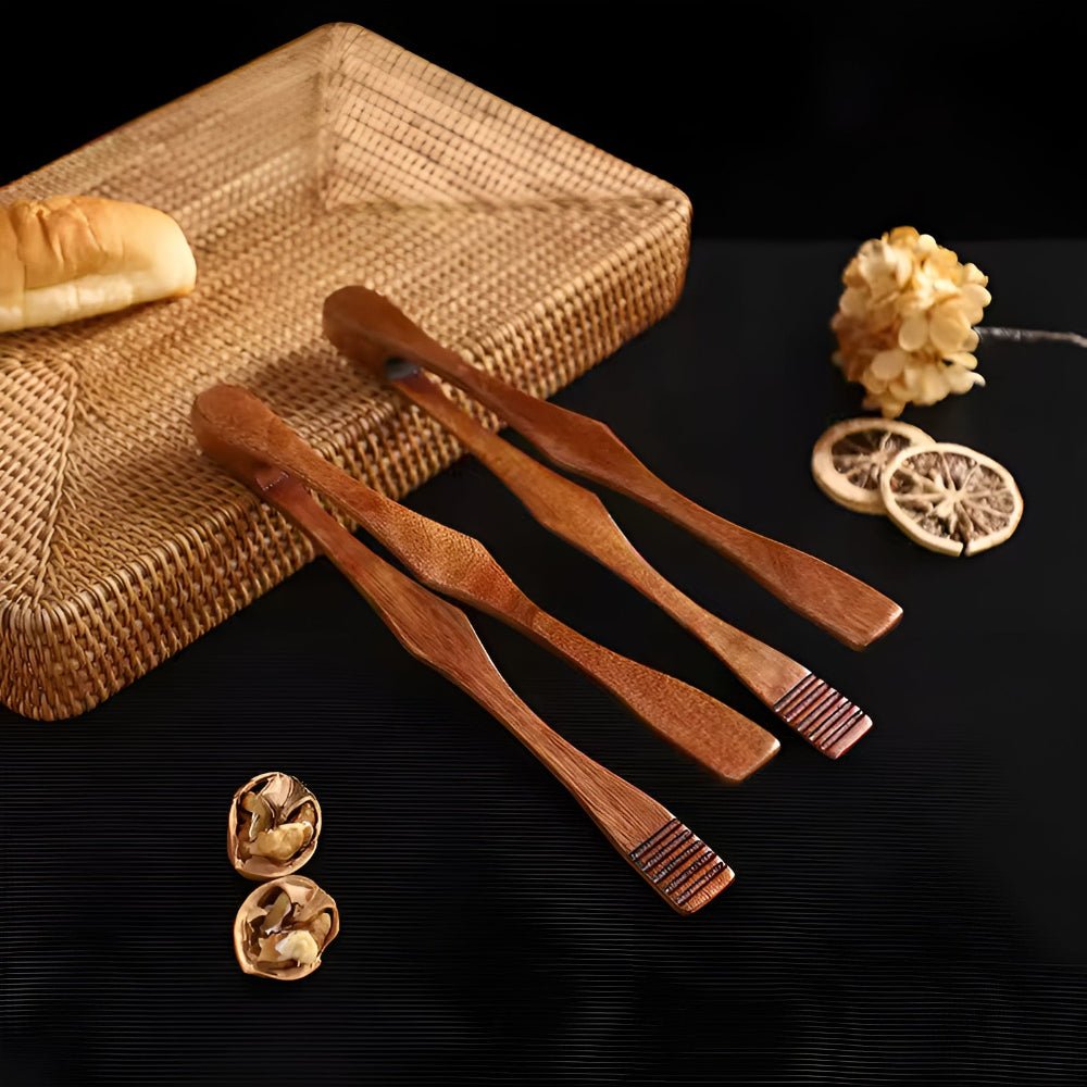 Virelle Maison - Pinces de cuisine en bois naturel, finition résistante à la chaleur