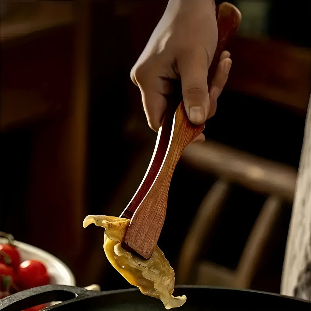 Virelle Maison - Pinces de cuisine en bois naturel, finition résistante à la chaleur