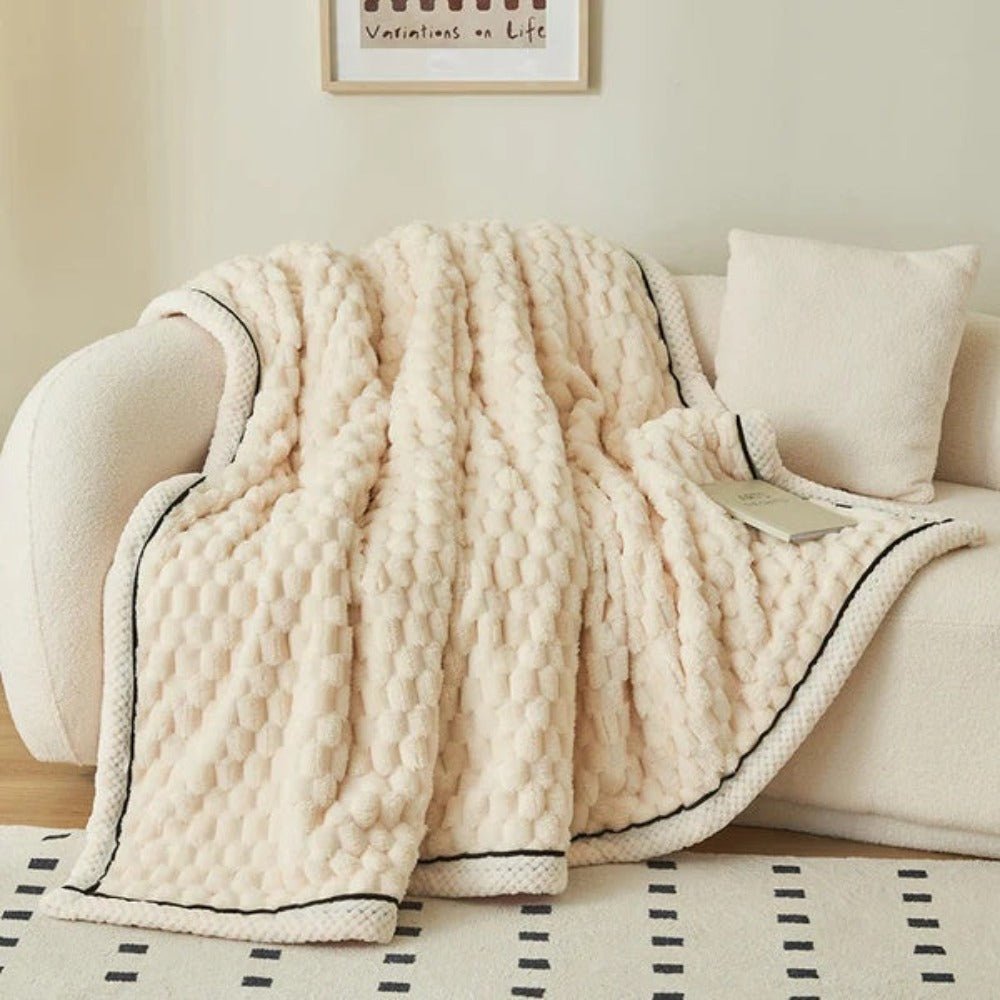 Virelle Maison - Plaid décoratif en sherpa texturé et doux au toucher | Virelle Maison