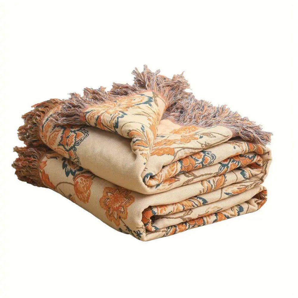 Virelle Maison - Plaid en coton texturé à motif bohème | Virelle Maison