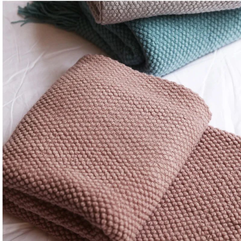 Virelle Maison - Plaid tricoté texturé en acrylique | Virelle Maison