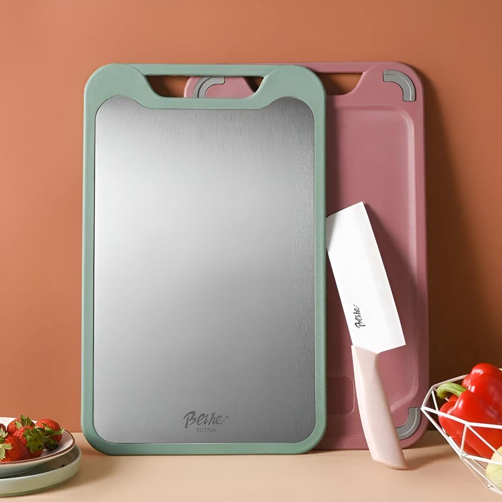 Virelle Maison - Planche à découper double - face inox antibactérienne | Virelle Maison
