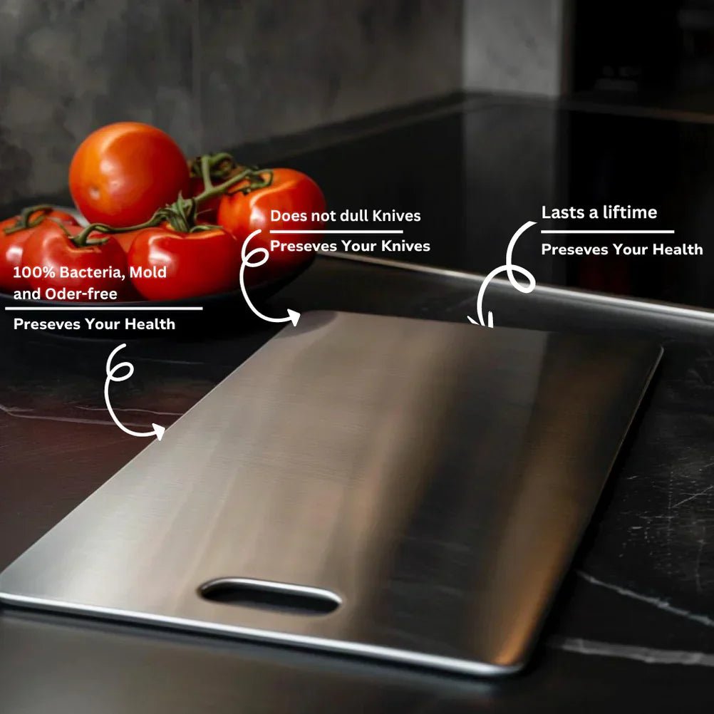 Virelle Maison - Planche à découper en acier inoxydable brossé | Virelle Maison
