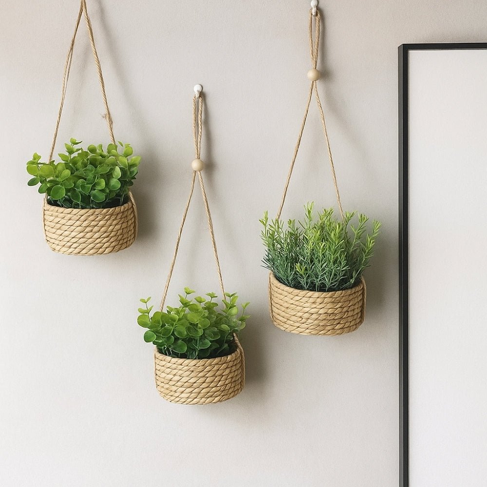 Virelle Maison - Plante suspendue artificielle en panier tressé | Virelle Maison