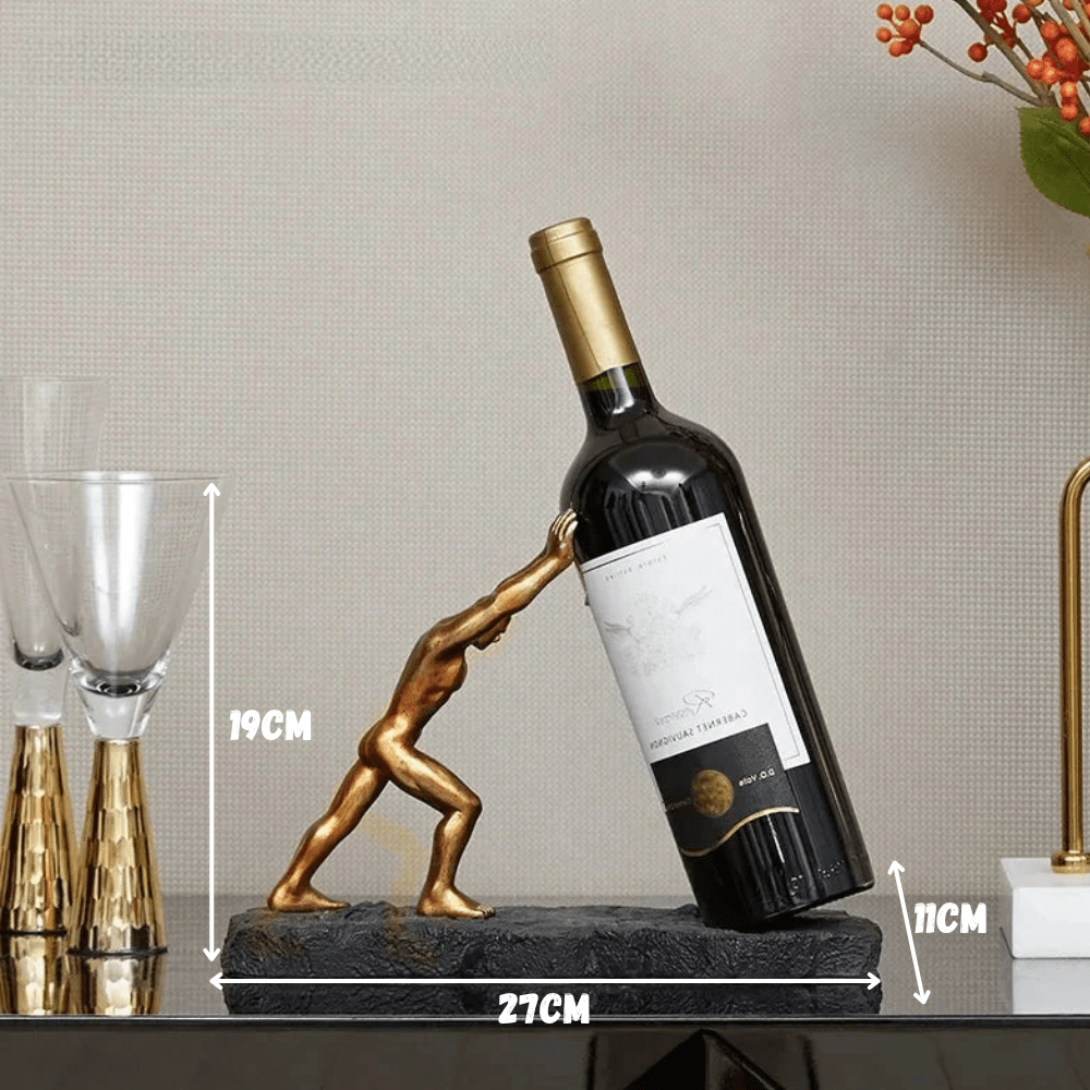 Virelle Maison - Porte - bouteille décoratif en résine sculptée noir mat | Virelle Maison