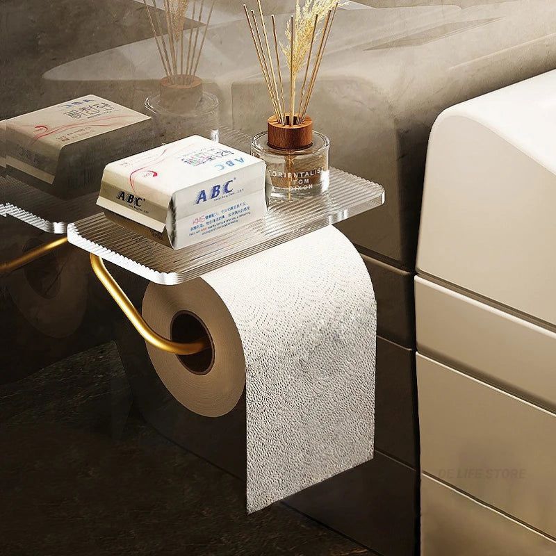 Virelle Maison - Porte - papier toilette mural en métal avec tablette | Virelle Maison