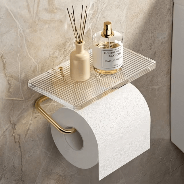 Virelle Maison - Porte - papier toilette mural en métal avec tablette | Virelle Maison