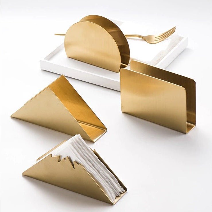 Virelle Maison - Porte - serviettes de table en acier doré au design sculptural | Virelle Maison