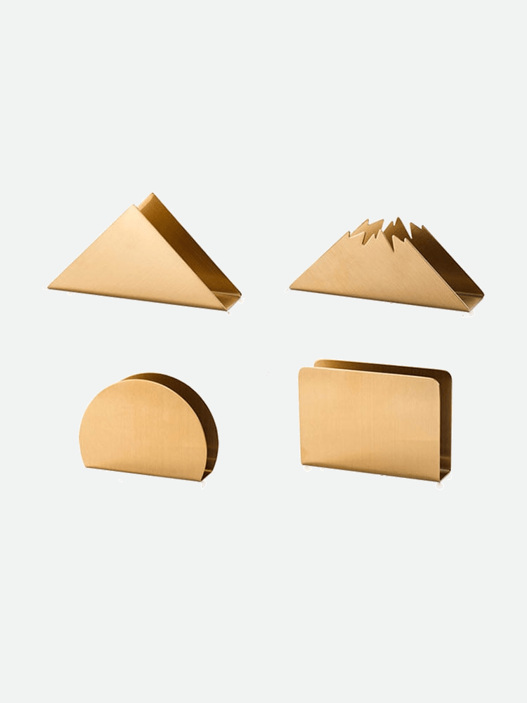 Virelle Maison - Porte - serviettes de table en acier doré au design sculptural | Virelle Maison