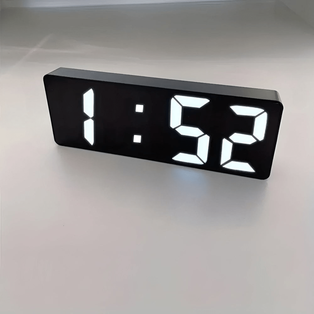 Virelle Maison - Réveil numérique miroir LED design minimaliste en ABS