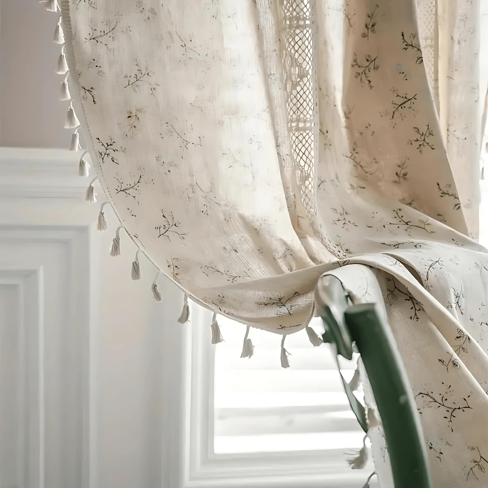 Virelle Maison - Rideau en dentelle florale semi - occultant patchwork