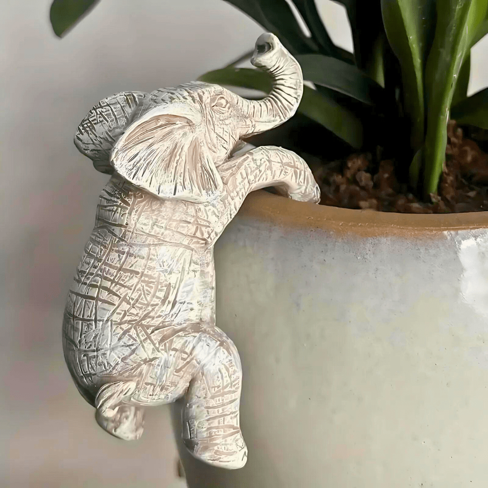 Virelle Maison - Sculpture décorative éléphant grimpeur en résine