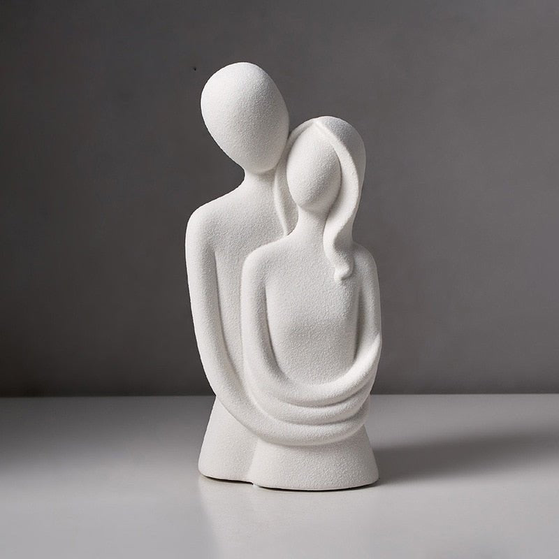 Virelle Maison - Sculpture décorative en céramique blanche aux lignes abstraites | Virelle Maison
