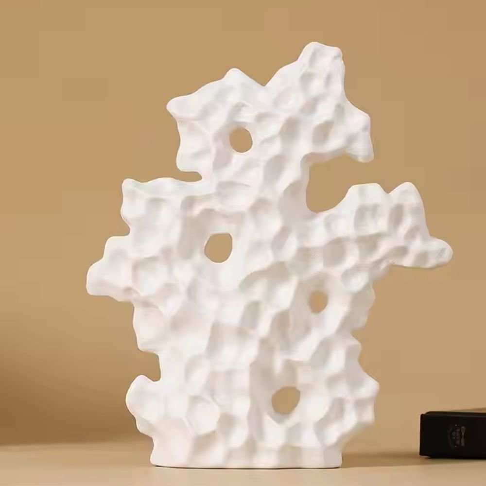 Virelle Maison - Sculpture décorative en céramique corail blanc