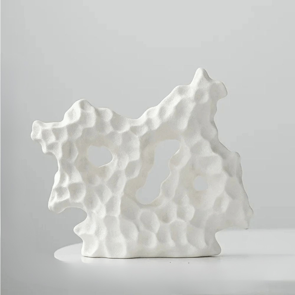 Virelle Maison - Sculpture décorative en céramique corail blanc