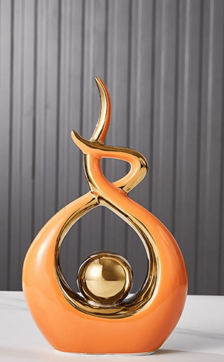 Virelle Maison - Sculpture décorative en céramique dorée | Virelle Maison