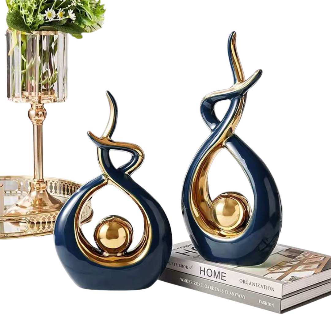 Virelle Maison - Sculpture décorative en céramique dorée | Virelle Maison