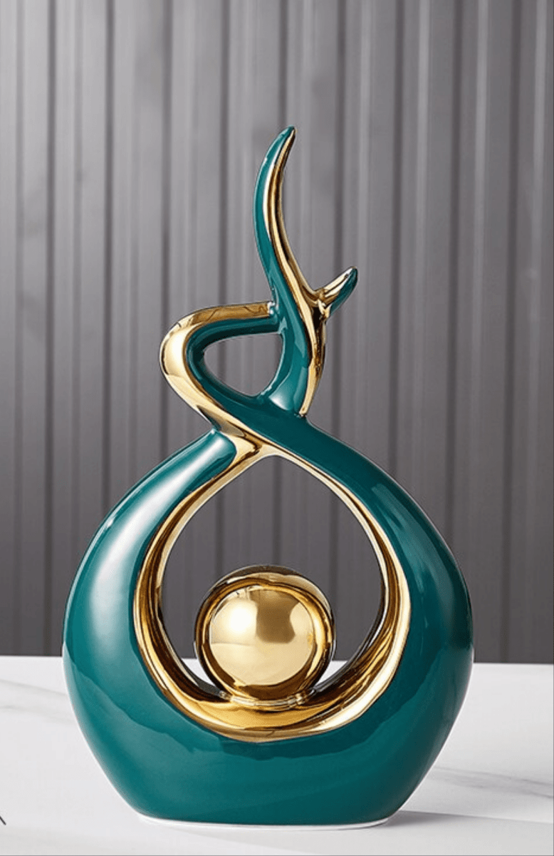 Virelle Maison - Sculpture décorative en céramique dorée | Virelle Maison