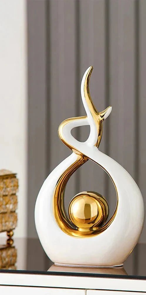 Virelle Maison - Sculpture décorative en céramique dorée | Virelle Maison