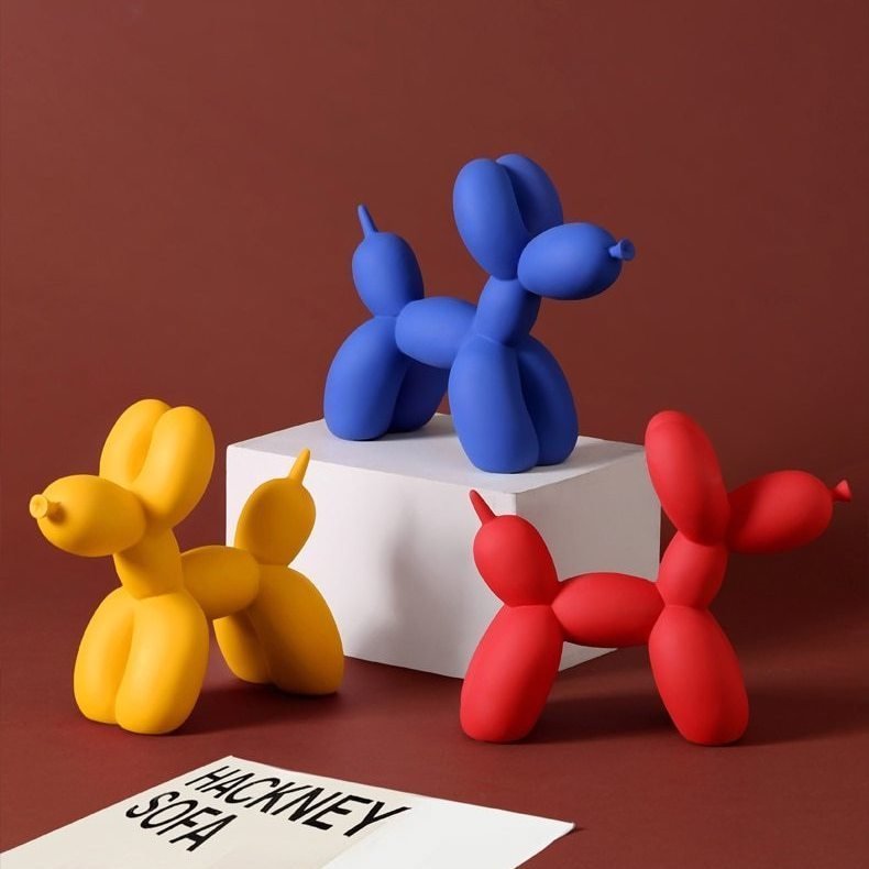 Virelle Maison - Sculpture décorative en résine finition lisse forme ballon chien | Virelle Maison