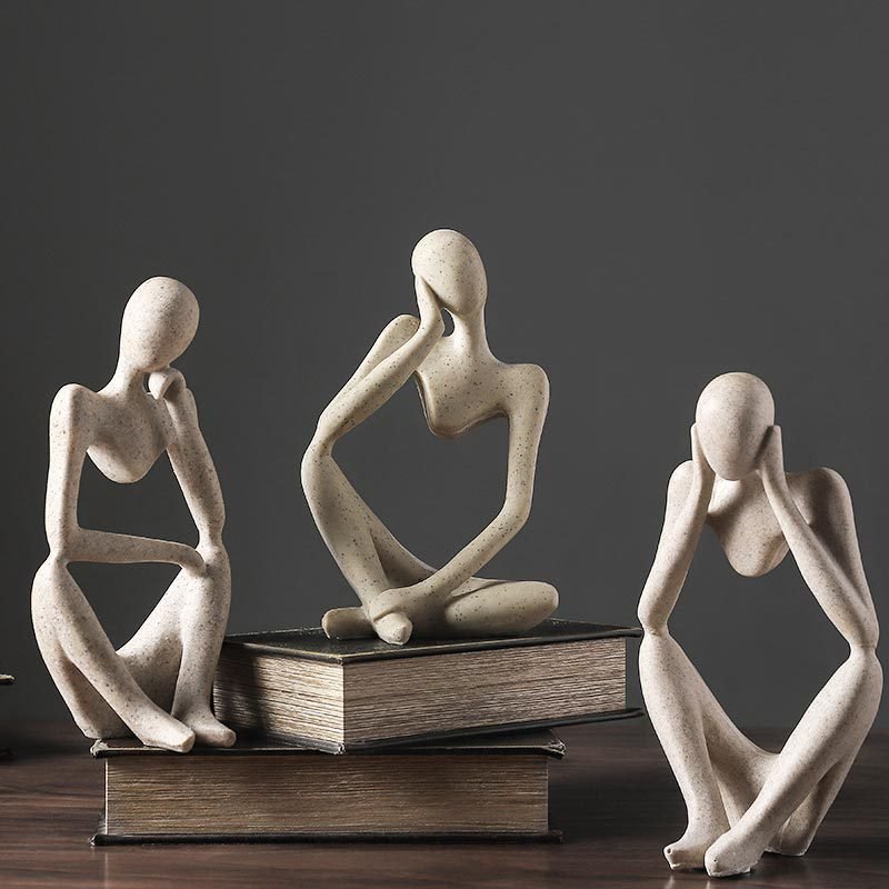 Virelle Maison - Sculpture décorative en résine mate inspiration pensée | Virelle Maison