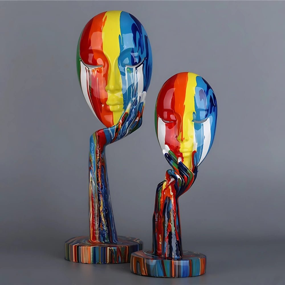 Virelle Maison - Sculpture décorative femme penseuse aux couleurs vives | Virelle Maison