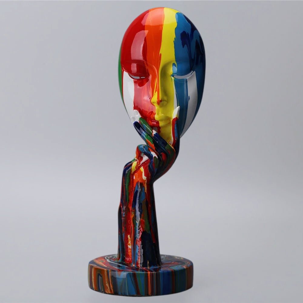 Virelle Maison - Sculpture décorative femme penseuse aux couleurs vives | Virelle Maison