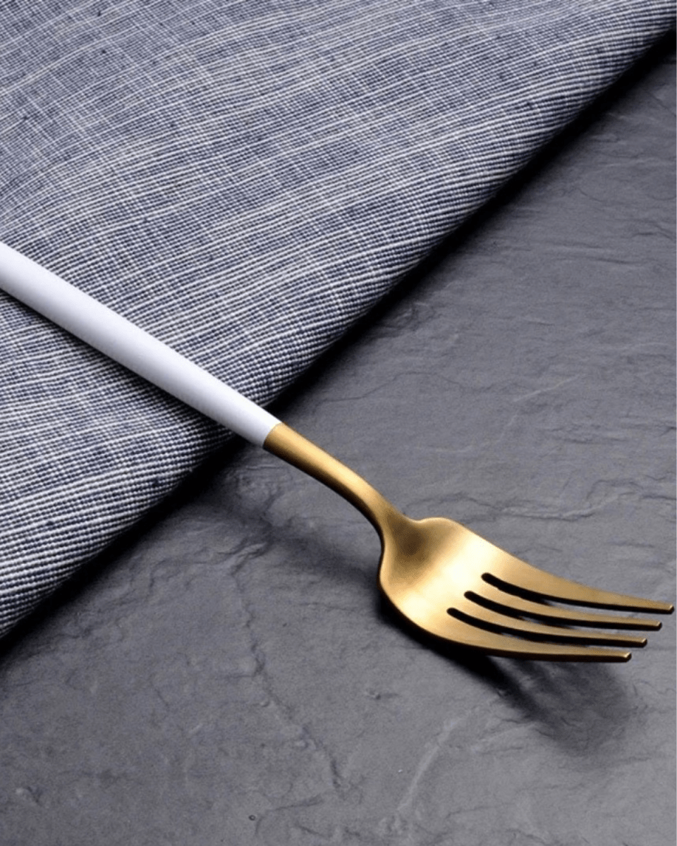Virelle Maison - Service de couverts en acier noir mat et doré brossé | Virelle Maison