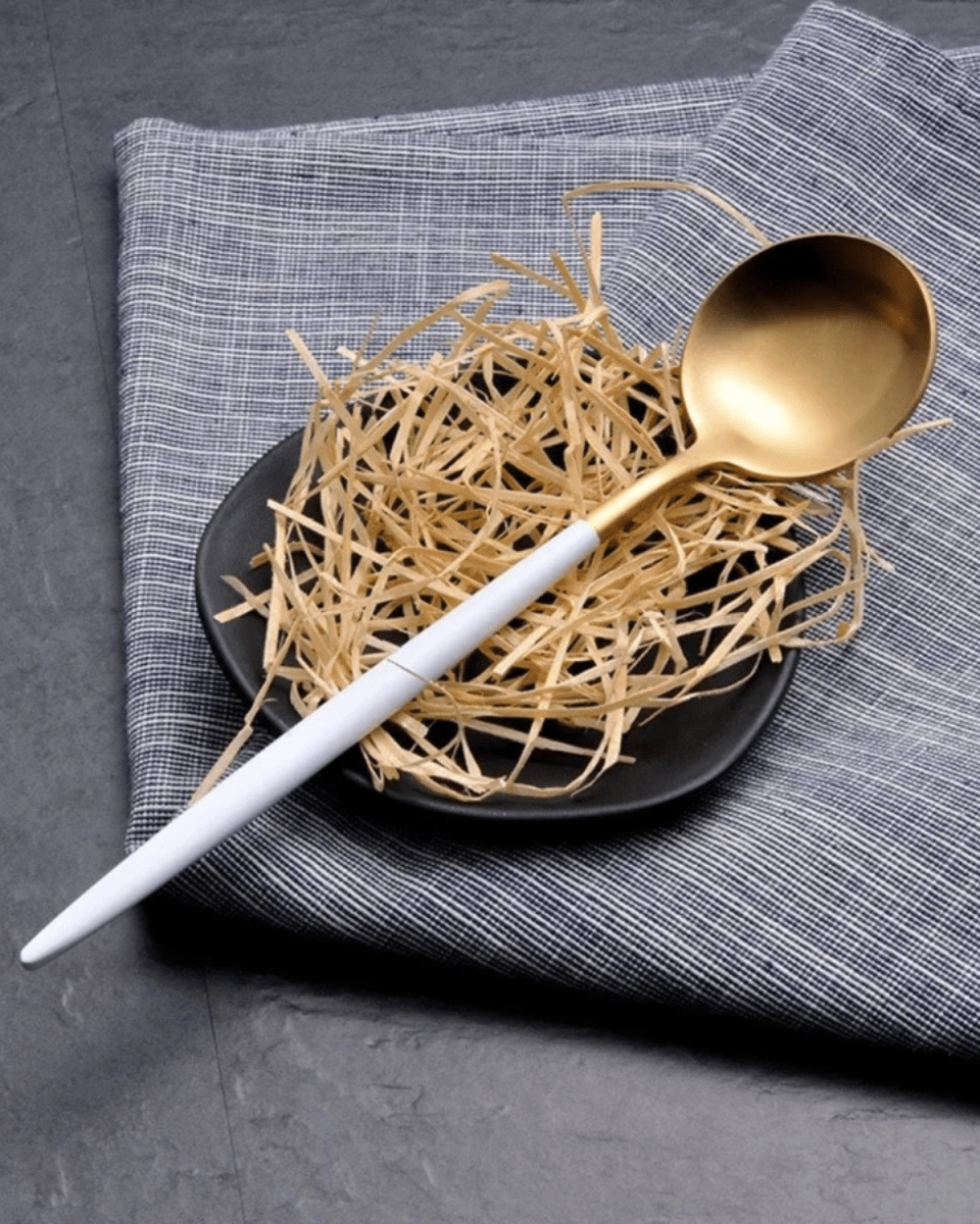 Virelle Maison - Service de couverts en acier noir mat et doré brossé | Virelle Maison