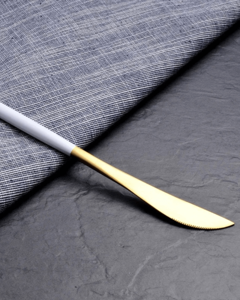 Virelle Maison - Service de couverts en acier noir mat et doré brossé | Virelle Maison