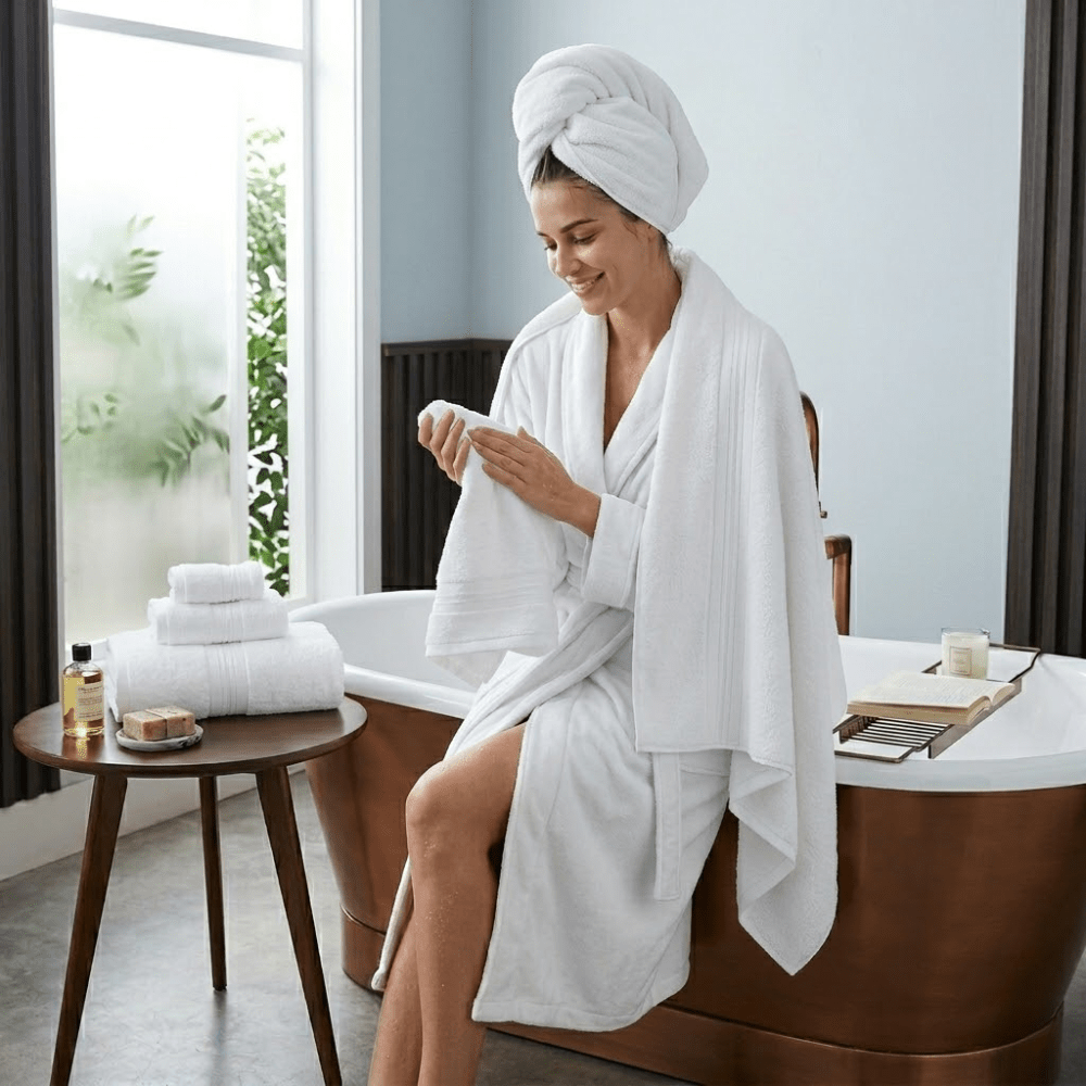 Virelle Maison - Serviette de bain en coton égyptien – Lot doux et absorbant | Virelle Maison