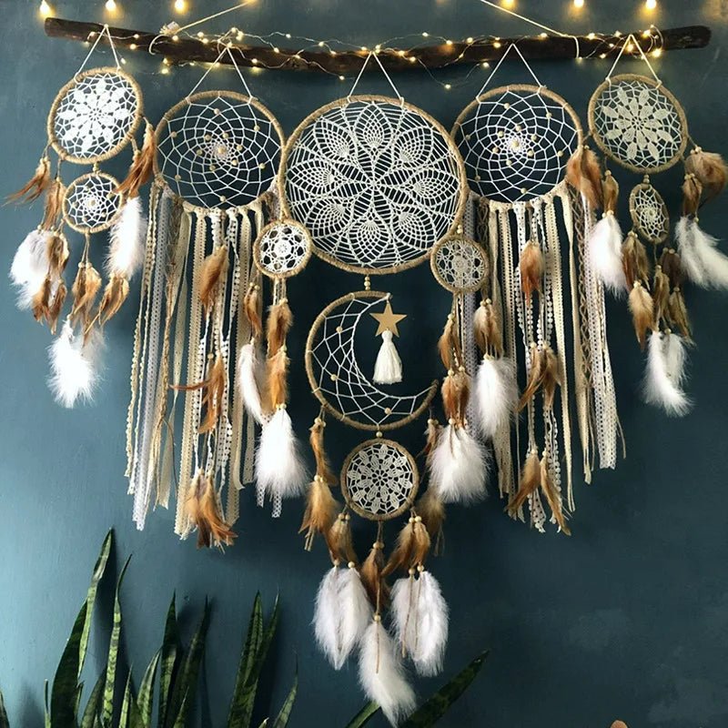 Virelle Maison - Set de capteurs de rêves en coton tressé motif lunaire | Virelle Maison