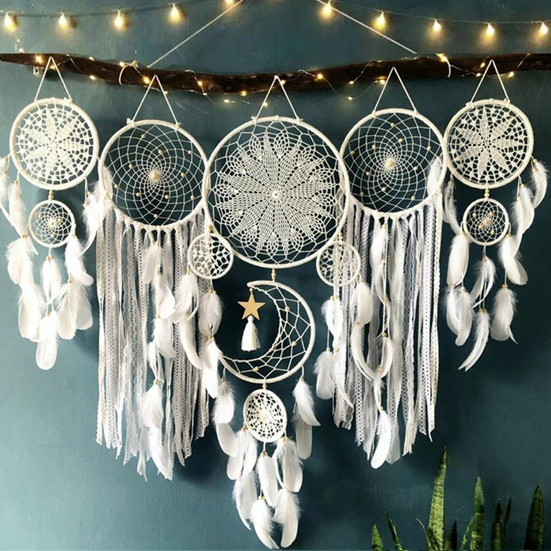 Virelle Maison - Set de capteurs de rêves en coton tressé motif lunaire | Virelle Maison