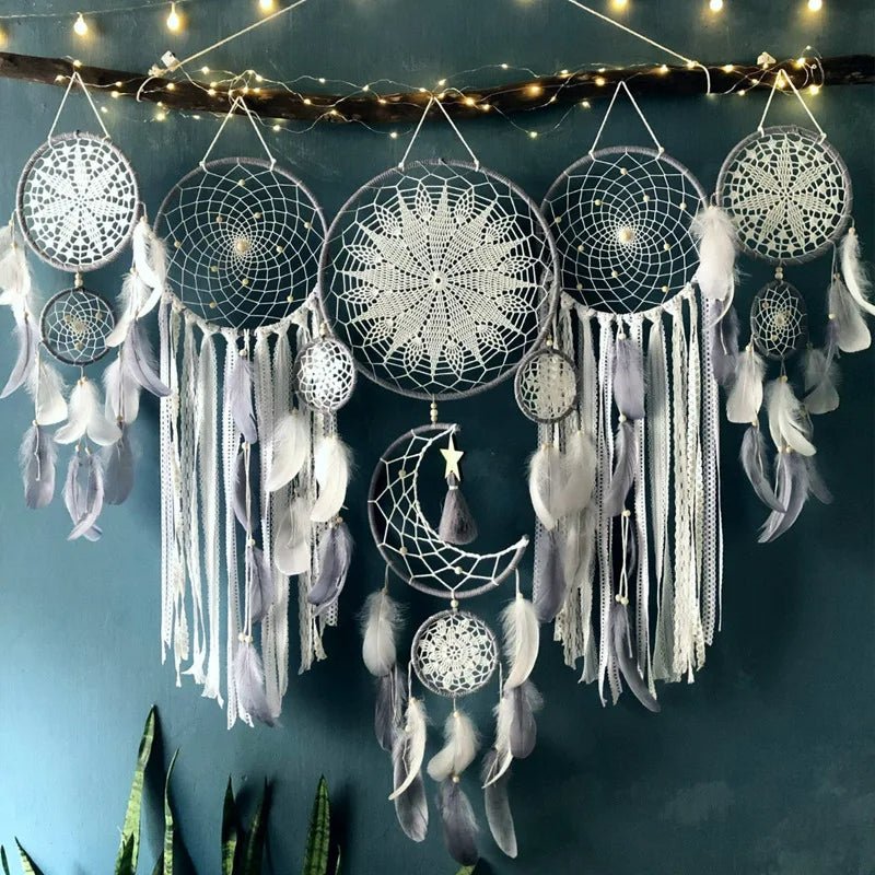 Virelle Maison - Set de capteurs de rêves en coton tressé motif lunaire | Virelle Maison