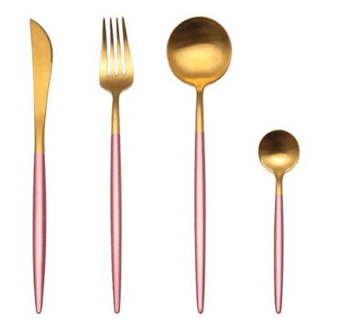 Virelle Maison - Set de couverts 4 pièces en acier inoxydable coloré | Virelle Maison