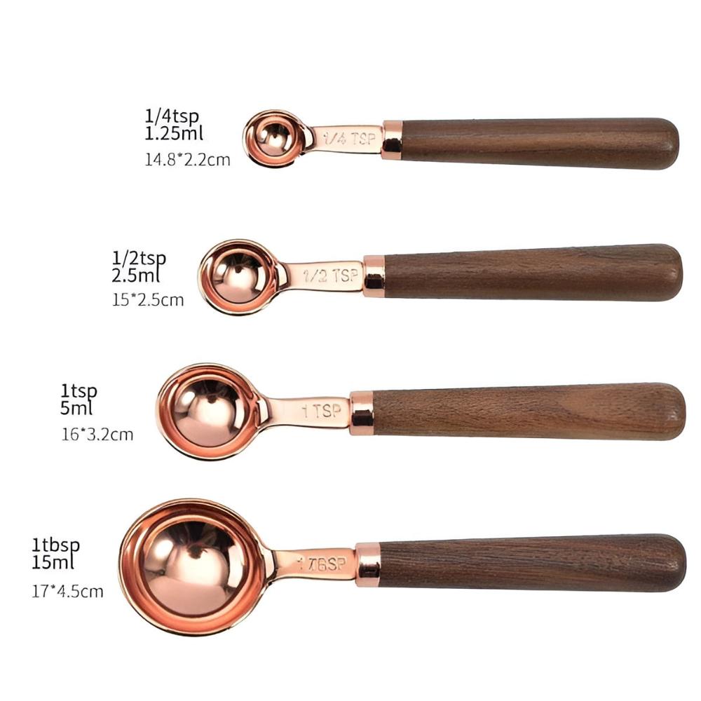 Virelle Maison - Set doseurs acier cuivré & noyer | Virelle Maison