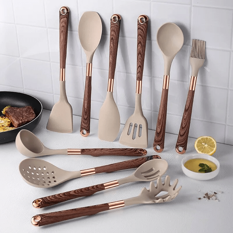 Virelle Maison - Set d’ustensiles de cuisine en silicone résistant | Virelle Maison