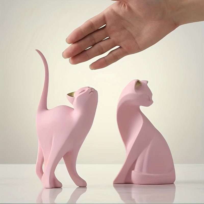 Virelle Maison - Statue décorative de chat en résine – Finition mate minimaliste | Virelle Maison