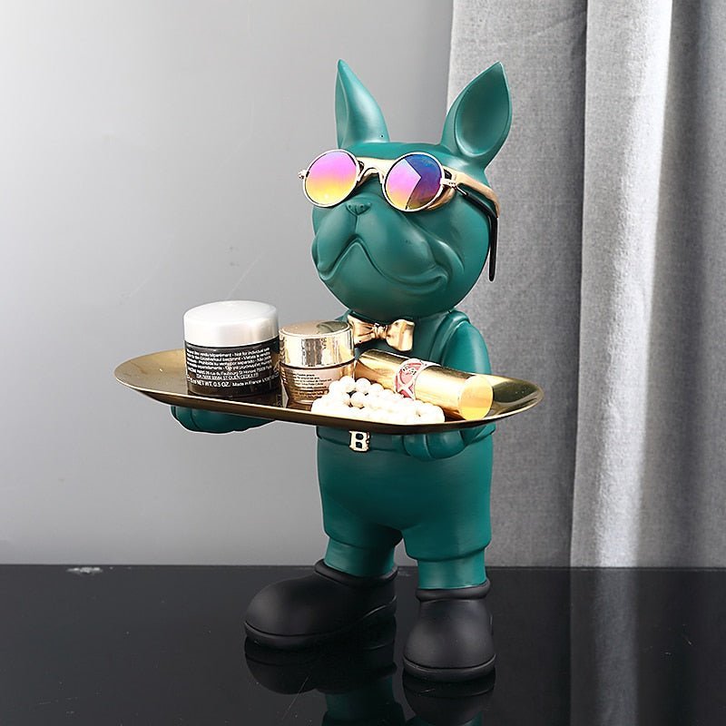 Virelle Maison - Statue décorative en résine noire de bouledogue français | Virelle Maison