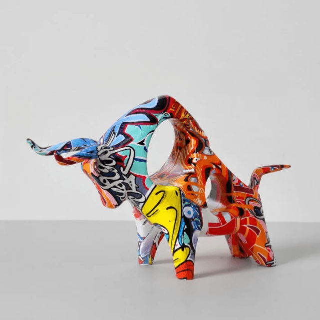 Virelle Maison - Statuette décorative en résine colorée façon graffiti | Virelle Maison