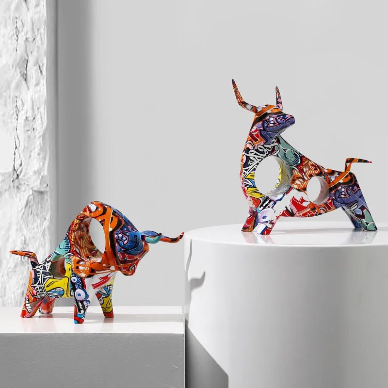 Virelle Maison - Statuette décorative en résine colorée façon graffiti | Virelle Maison