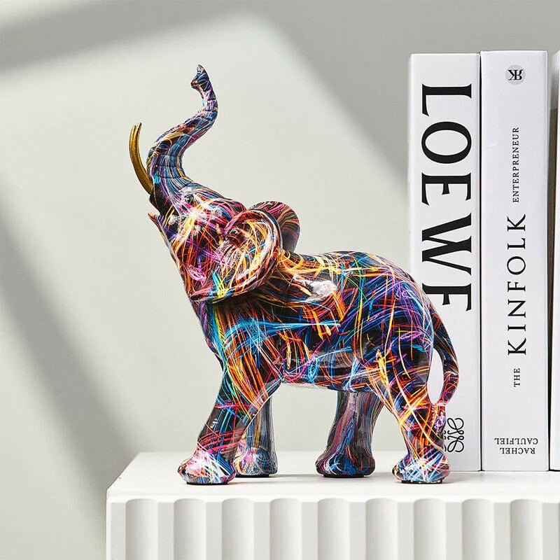 Virelle Maison - Statuette d’éléphant en résine peinte style graffiti | Virelle Maison