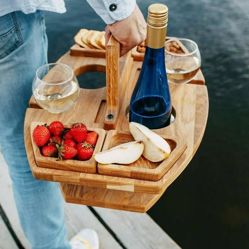 Virelle Maison - Table de pique - nique en bois pliable pour vin et apéritif | Virelle Maison