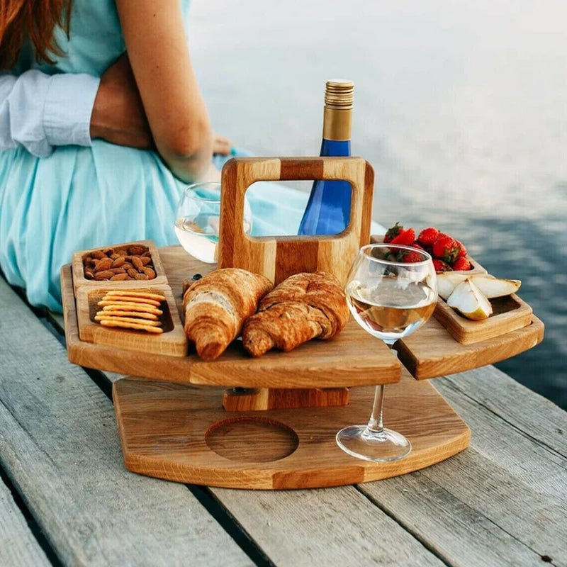 Virelle Maison - Table de pique - nique en bois pliable pour vin et apéritif | Virelle Maison