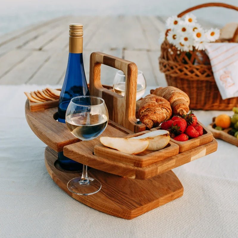 Virelle Maison - Table de pique - nique en bois pliable pour vin et apéritif | Virelle Maison