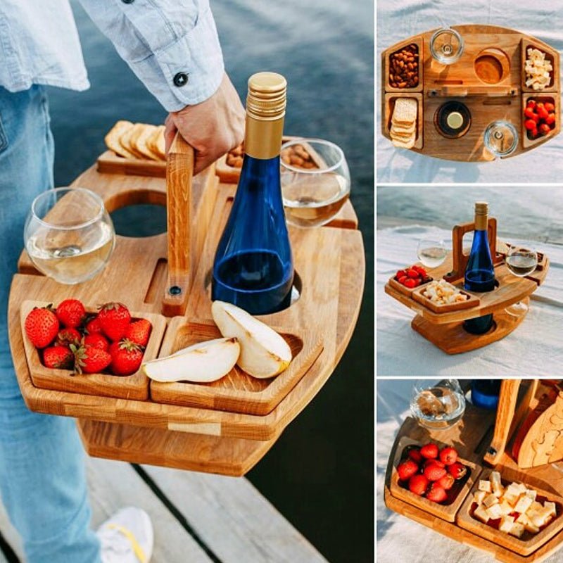 Virelle Maison - Table de pique - nique en bois pliable pour vin et apéritif | Virelle Maison