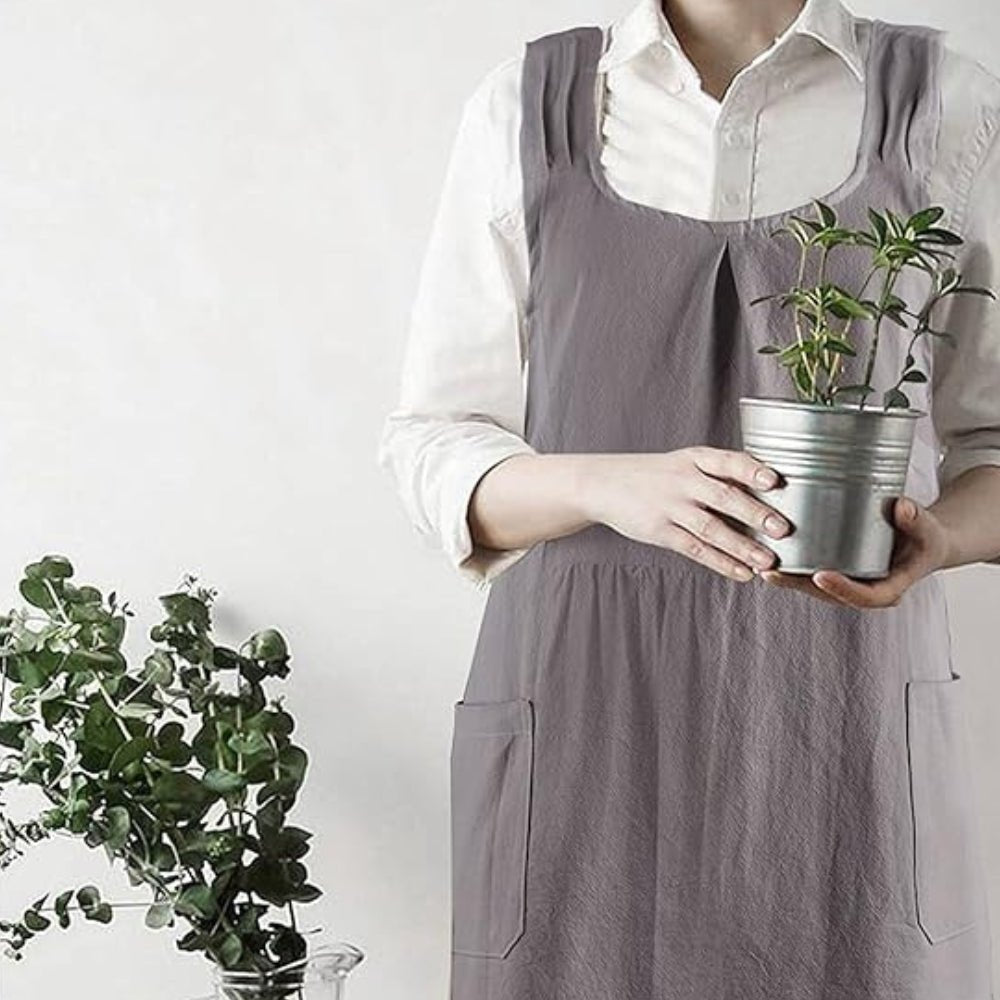 Virelle Maison - Tablier croisé en coton - lin, style coréen décontracté | Virelle Maison