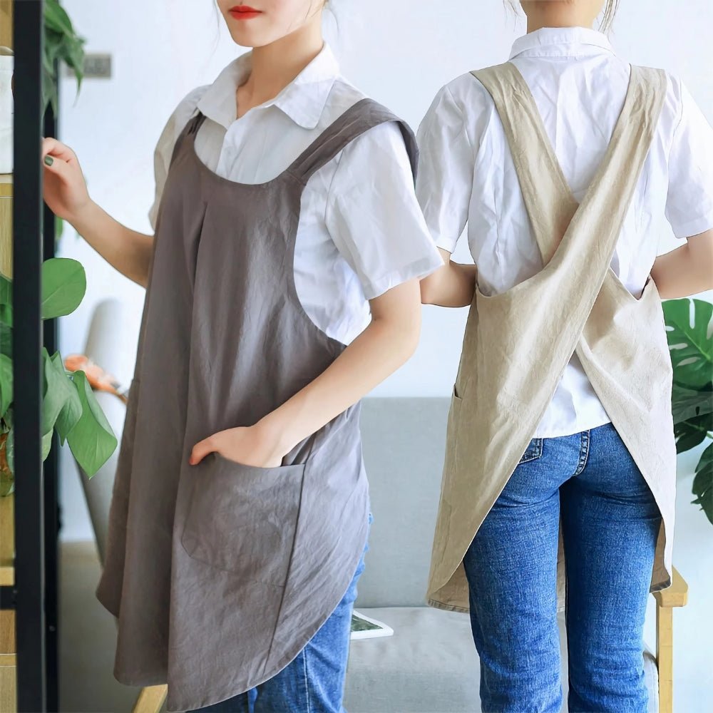 Virelle Maison - Tablier croisé en coton - lin, style coréen décontracté | Virelle Maison