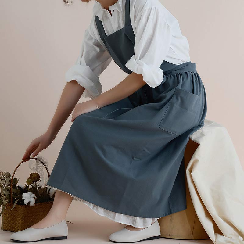 Virelle Maison - Tablier de cuisine en coton à dos croisé avec poches | Virelle Maison
