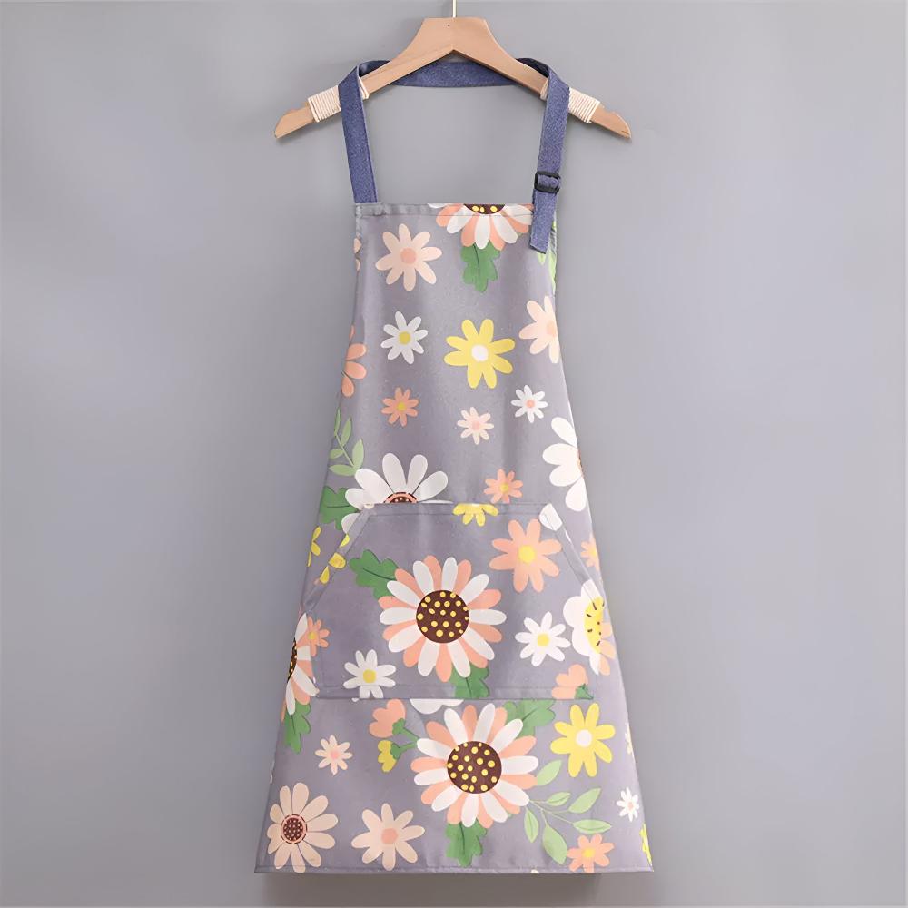 Virelle Maison - Tablier de cuisine en coton enduit à imprimé floral vintage | Virelle Maison